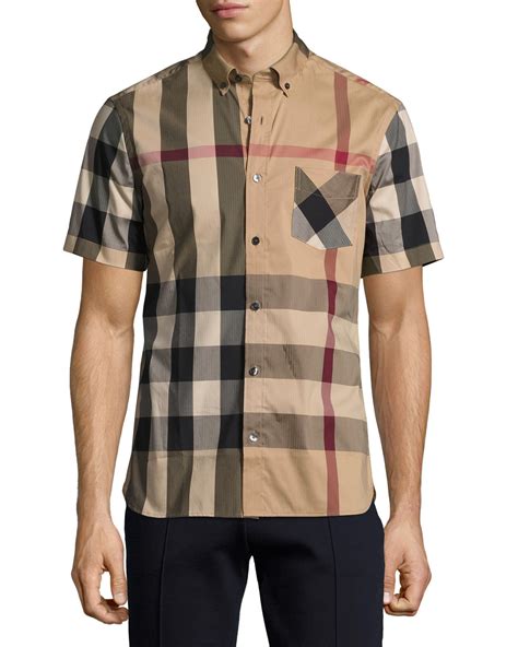 burberry short sleeve long tee|Men's Burberry Shirts .